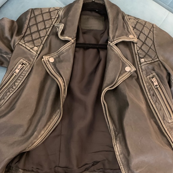 All Saints Cargo Leather Jacket - Picture 3 of 7